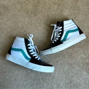 Vans Sk8-Hi Classic Sport Sneakers Mens/youth 7 Womens 8.5 Black White Teal